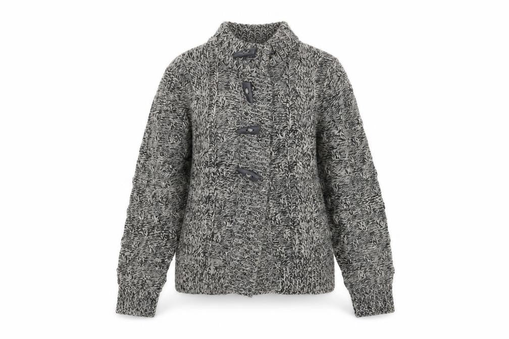 Debenhams Womens Grey High Neck Acrylic Cardigan Jumper Size 12
