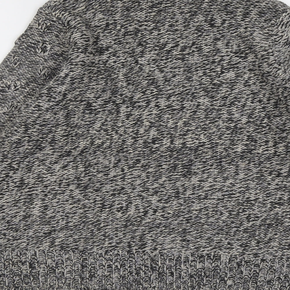 Debenhams Womens Grey High Neck Acrylic Cardigan Jumper Size 12