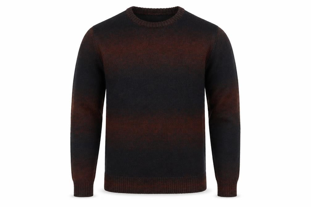 Marks & Spencer Mens Brown Round Neck Geometric Polyester Pullover Jumper Size S Long Sleeve - Colourblock