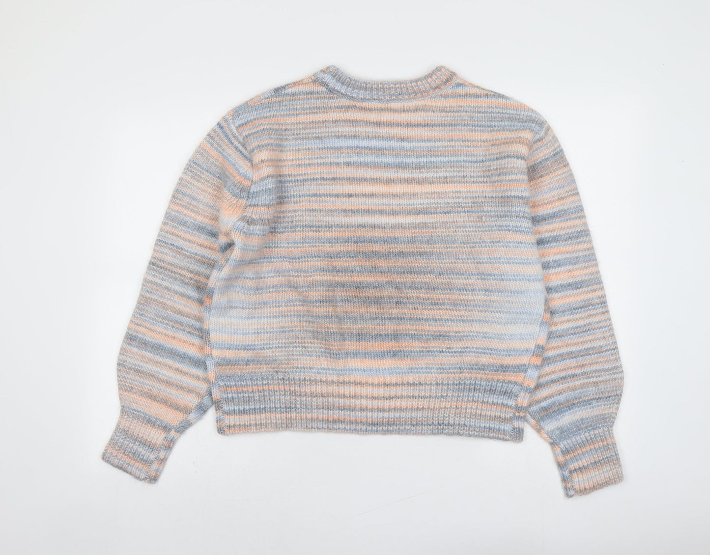 Marks and Spencer Womens Multicoloured Round Neck Striped Acrylic Pullover Jumper Size M