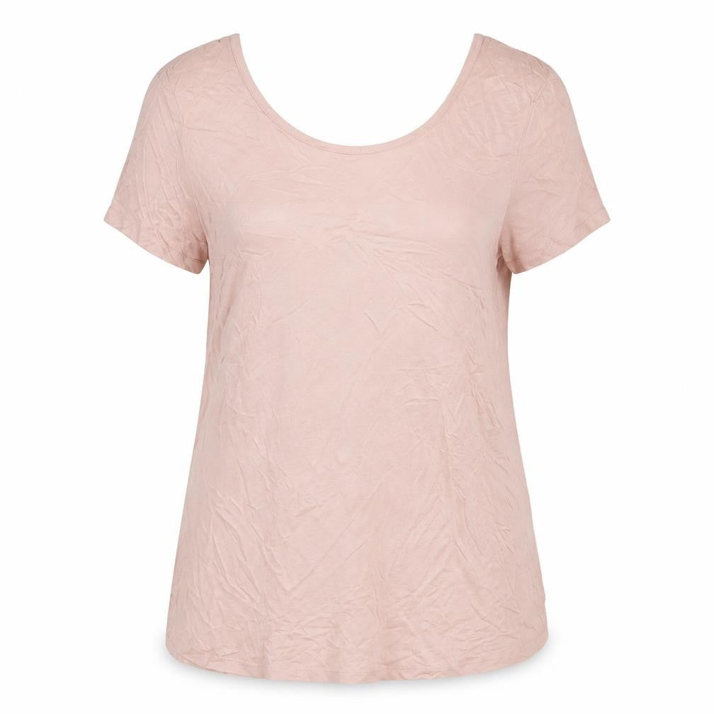 Body Flirt Womens Pink Viscose Basic T-Shirt Size M Scoop Neck