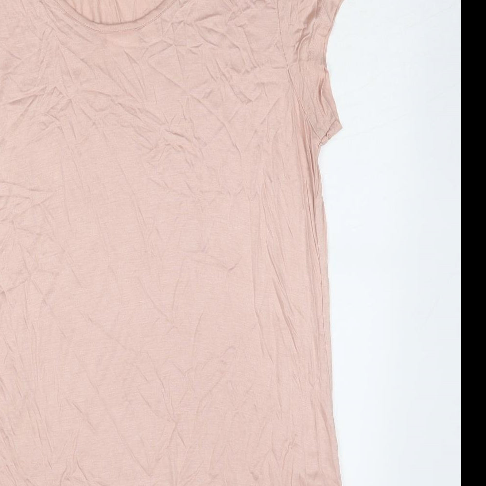 Body Flirt Womens Pink Viscose Basic T-Shirt Size M Scoop Neck