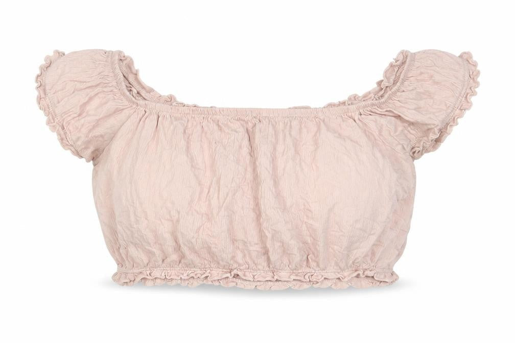 New Look Womens Pink Cotton Cropped Blouse Size 16 Boat Neck