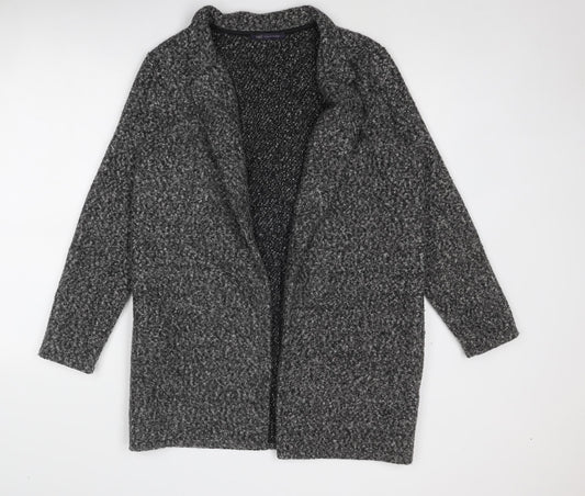 Marks and Spencer Womens Grey Geometric Overcoat Coat Size 14