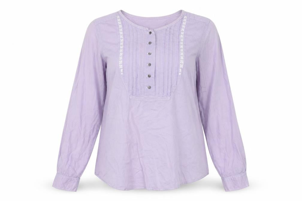 Gap Womens Purple Cotton Basic Blouse Size S Round Neck