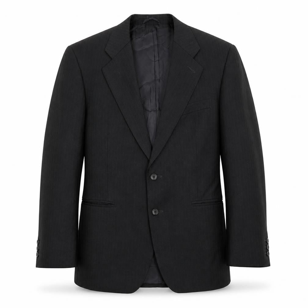 Mann Aspects Mens Black Striped Wool Jacket Suit Jacket Size 42 Regular