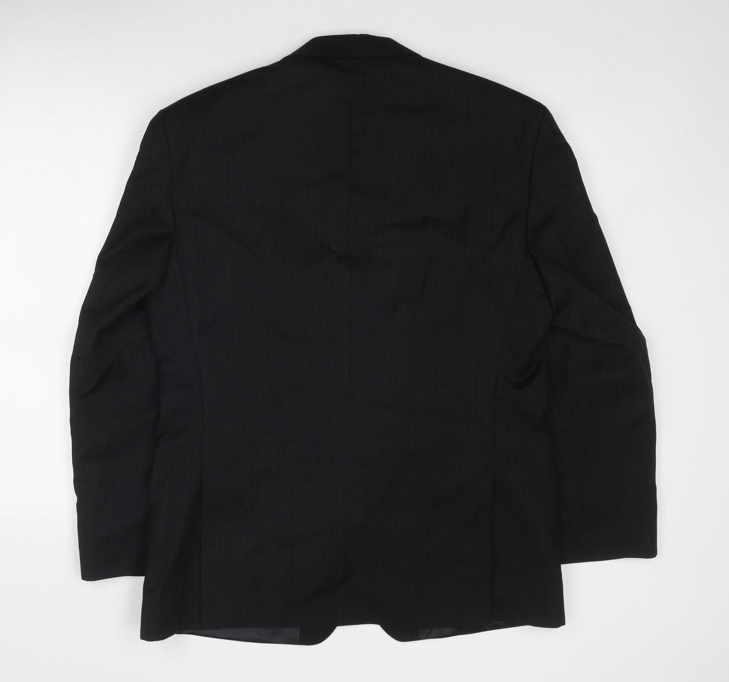 Mann Aspects Mens Black Striped Wool Jacket Suit Jacket Size 42 Regular