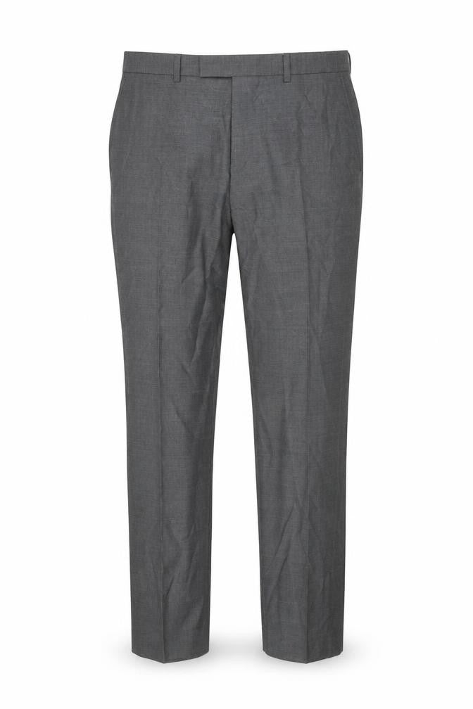 Marks & Spencer Mens Grey Polyester Dress Pants Trousers Size 34 in Regular Zip