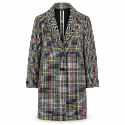 Topshop Womens Multicoloured Geometric Overcoat Coat Size 6 Button