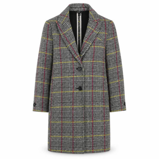 Topshop Womens Multicoloured Geometric Overcoat Coat Size 6 Button