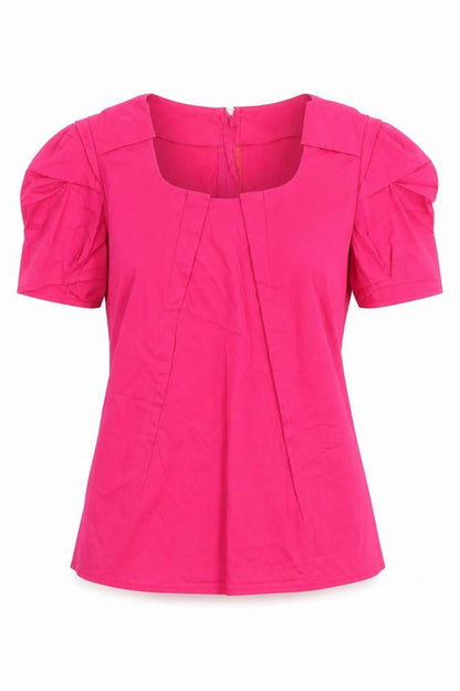 Oasis Womens Pink Cotton Basic Blouse Size 8 Round Neck