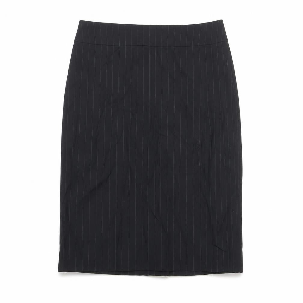Marcus Womens Black Striped Wool A-Line Skirt Size 10 Zip