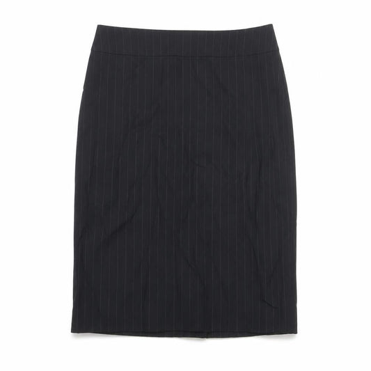 Marcus Womens Black Striped Wool A-Line Skirt Size 10 Zip