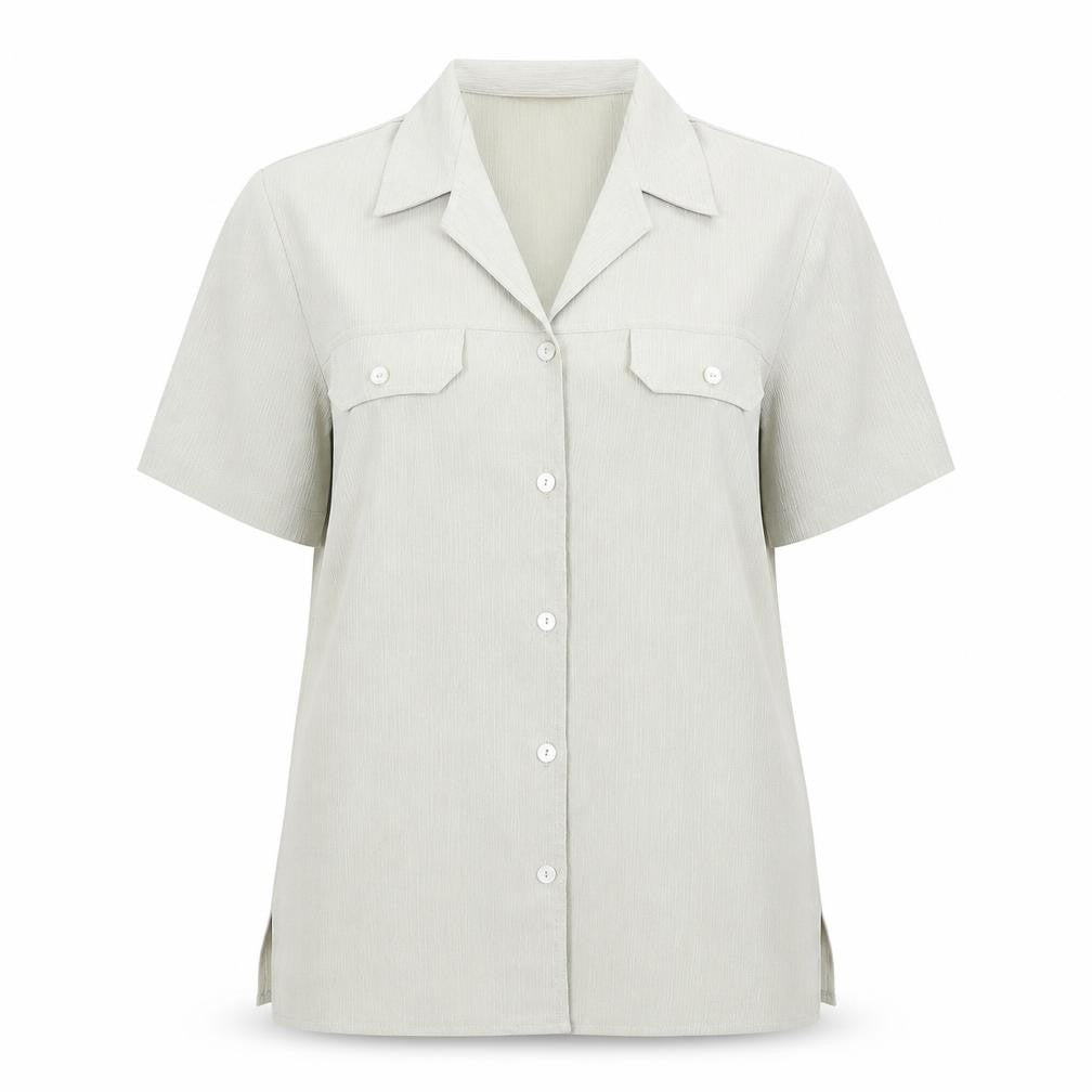 Berkertex Womens Green Polyester Basic Button-Up Size 12 Collared