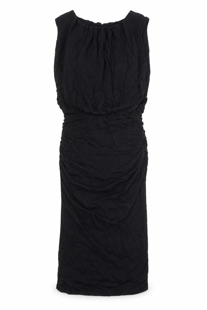 Jersey Womens Black Viscose Bodycon Size 10 Round Neck Pullover