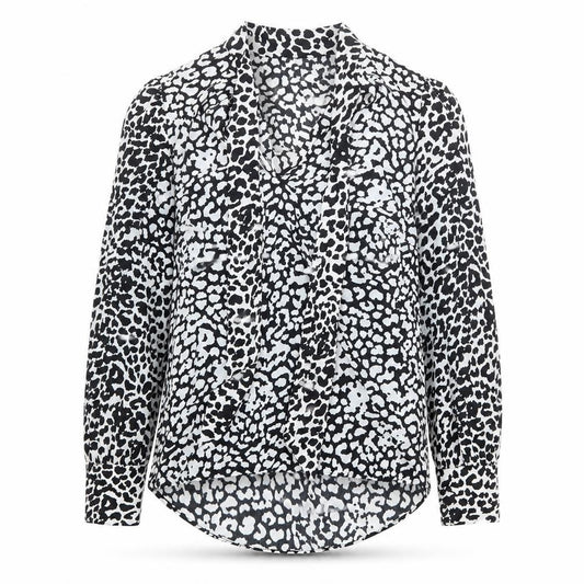 River Island Womens Ivory Geometric Polyester Basic Blouse Size 12 V-Neck