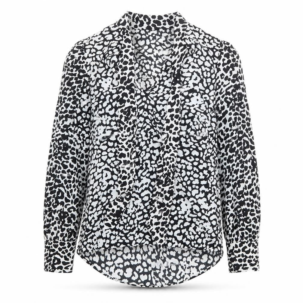 River Island Womens Ivory Geometric Polyester Basic Blouse Size 12 V-Neck