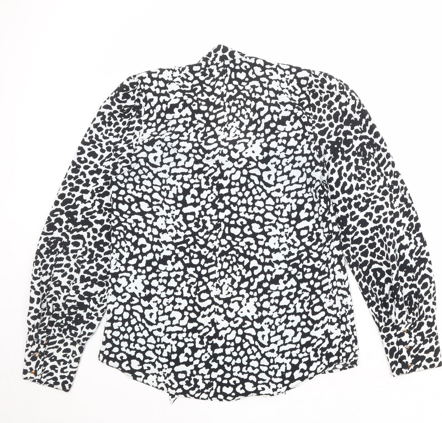 River Island Womens Ivory Geometric Polyester Basic Blouse Size 12 V-Neck