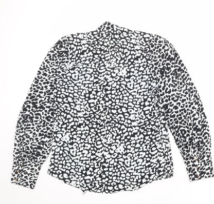 River Island Womens Ivory Geometric Polyester Basic Blouse Size 12 V-Neck