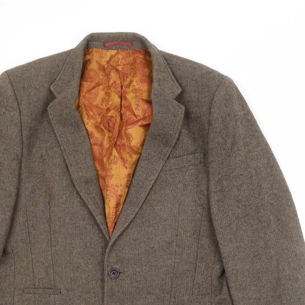 Marks and Spencer Mens Brown Polyester Jacket Blazer Size 40 Regular