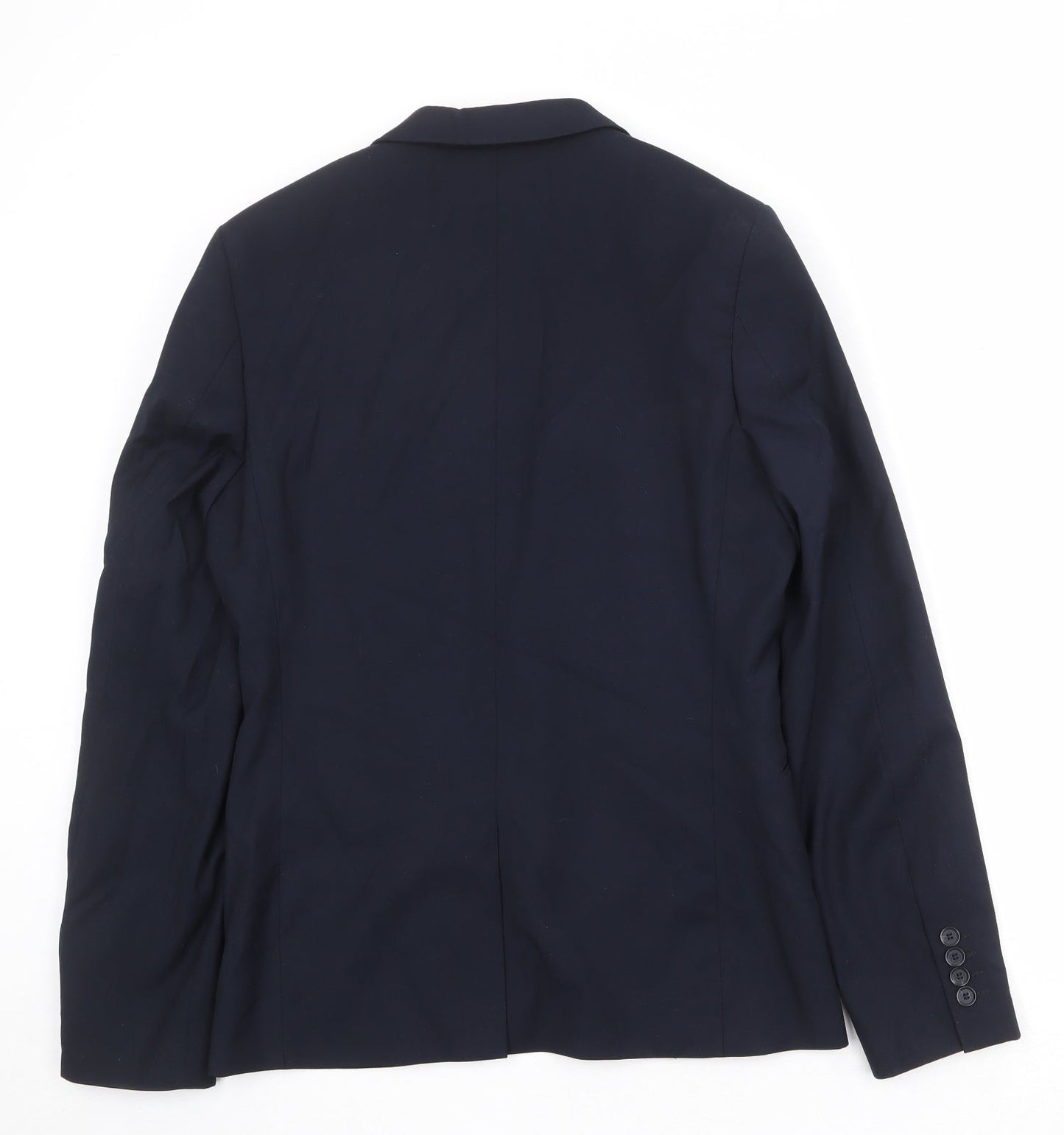 Topman Mens Blue Polyester Jacket Suit Jacket Size 38 Regular
