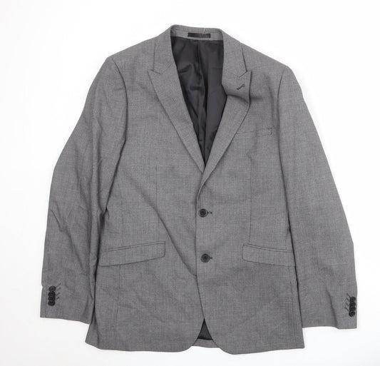 OneSix5ive Mens Grey Polyester Jacket Suit Jacket Size 40 Regular