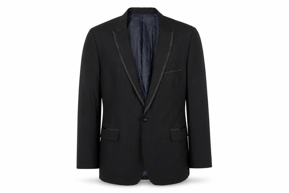 French Connection Mens Black Polyester Jacket Suit Jacket Size 44 Regular - Satin Trim