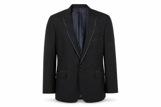 French Connection Mens Black Polyester Jacket Suit Jacket Size 44 Regular - Satin Trim