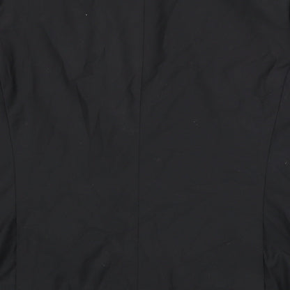 Brand and care label for French Connection men’s black polyester jacket suit jacket, size 44, regular - satin trim
