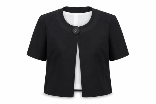 Marks & Spencer Womens Black Cotton Jacket Blazer Size 10