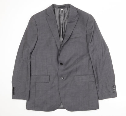 Additional front view of Autograph men’s grey wool jacket suit jacket, size 40, regular