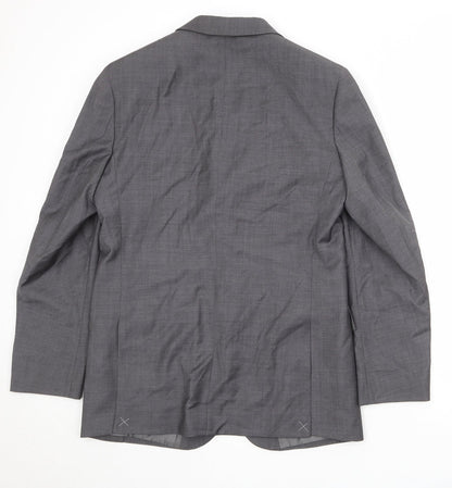 Back view of Autograph men’s grey wool jacket suit jacket, size 40, regular