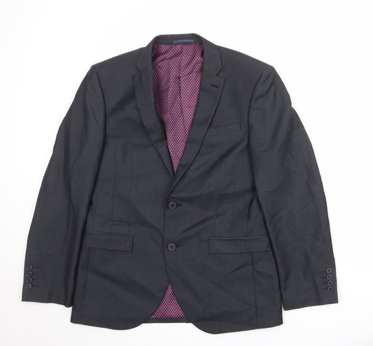 NEXT Mens Grey Polyester Jacket Suit Jacket Size 38 Regular
