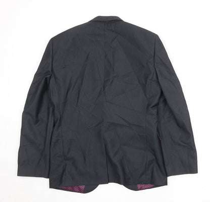 Next Mens Grey Polyester Jacket Suit Jacket Size 38 Regular