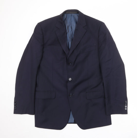 Marks and Spencer Mens Blue Wool Jacket Suit Jacket Size 40 Regular