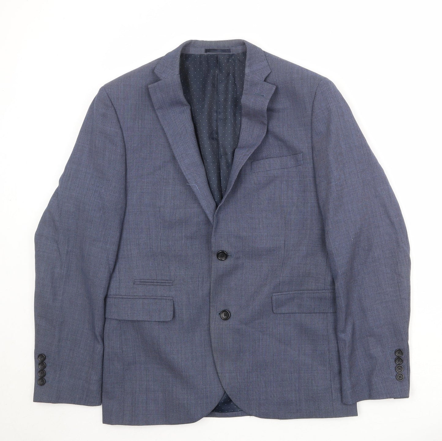 NEXT Mens Blue Polyester Jacket Suit Jacket Size 40 Regular
