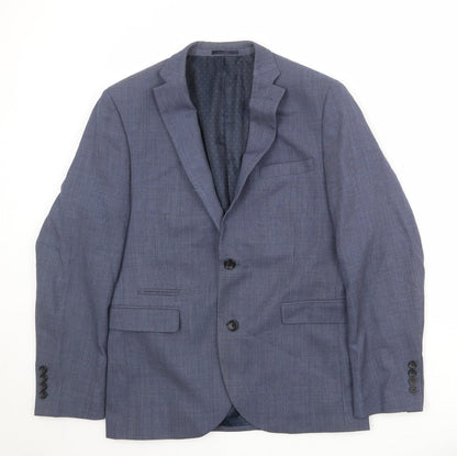 Next Mens Blue Polyester Jacket Suit Jacket Size 40 Regular