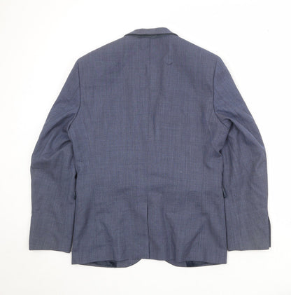 Next Mens Blue Polyester Jacket Suit Jacket Size 40 Regular