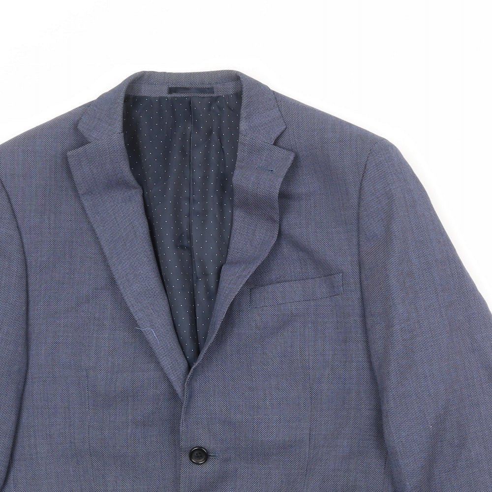 NEXT Mens Blue Polyester Jacket Suit Jacket Size 40 Regular