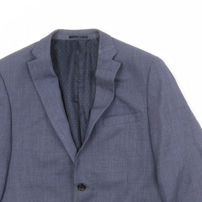 Next Mens Blue Polyester Jacket Suit Jacket Size 40 Regular
