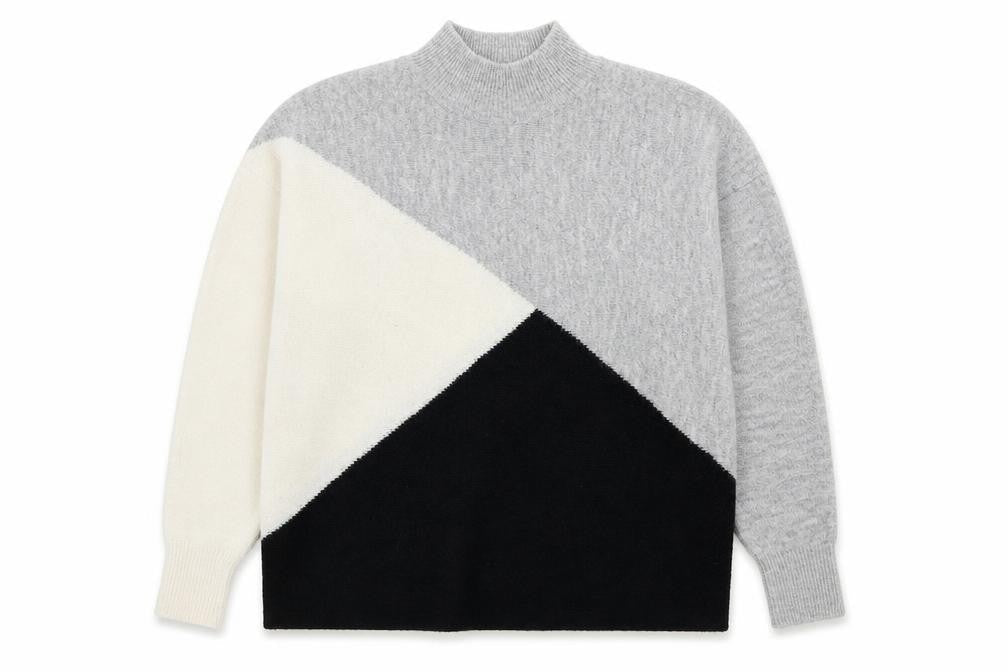 Dorothy Perkins Womens Multicoloured Mock Neck Geometric Acrylic Pullover Jumper Size 12