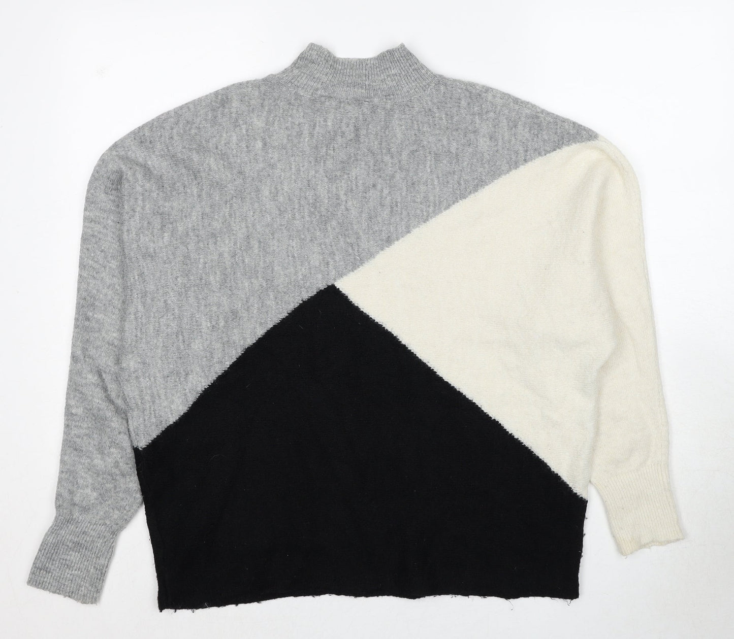 Dorothy Perkins Womens Multicoloured Mock Neck Geometric Acrylic Pullover Jumper Size 12