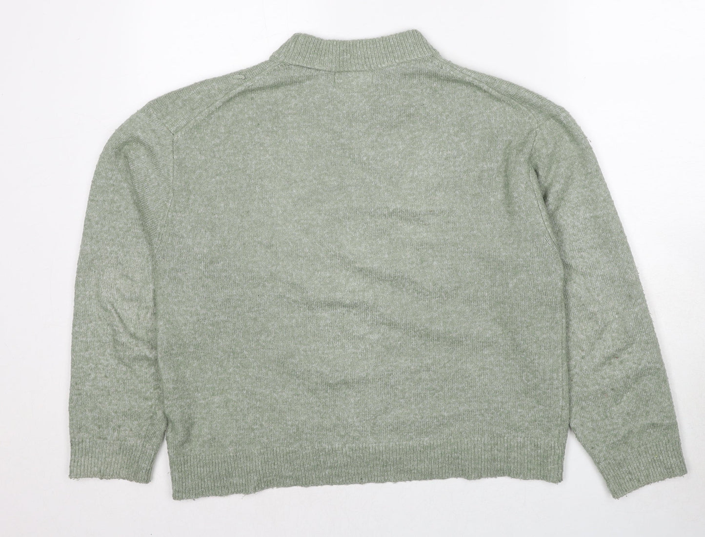H&M Womens Green High Neck Polyester Pullover Jumper Size XS