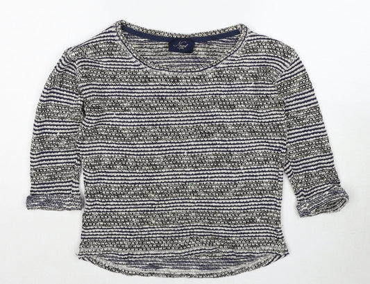 NEXT Womens Multicoloured Boat Neck Cotton Pullover Jumper Size 6