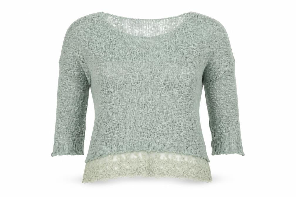 QED London Womens Green Round Neck Acrylic Pullover Jumper Size S