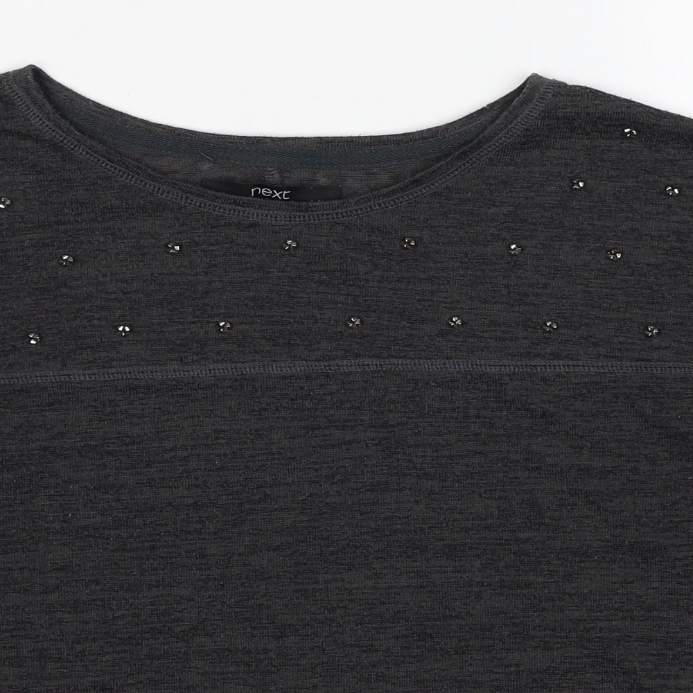 NEXT Womens Grey Round Neck Polyester Pullover Jumper Size 8