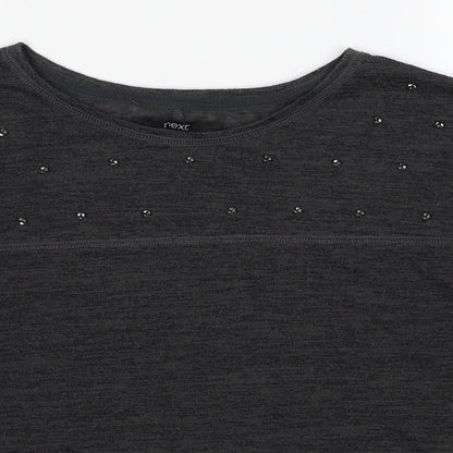 Next Womens Grey Round Neck Polyester Pullover Jumper Size 8