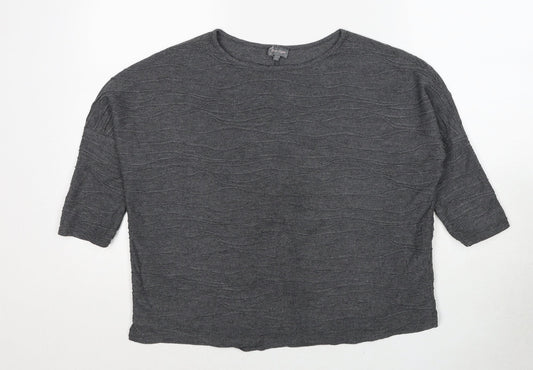 Phase Eight Womens Grey Round Neck Polyester Pullover Jumper Size 8