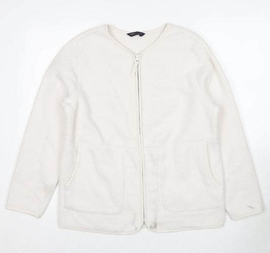 Marks and Spencer Womens White Jacket Size M Zip