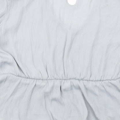 Marks & Spencer Womens Grey Polyester Basic Blouse Size 20 V-Neck